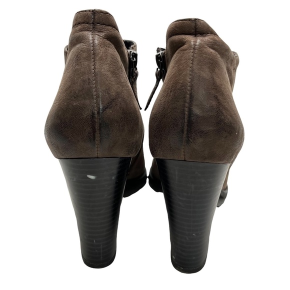 FRANCO SARTO PICNIC Dark Brown Espresso Genuine Leather Ankle Booties Boots  10 - Picture 6 of 16